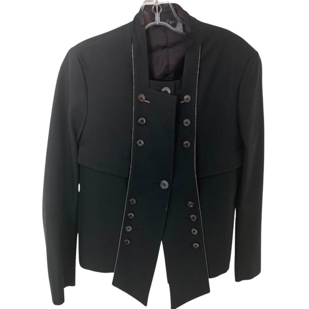 MARITHE FRANCOIS GIRBAUD BLACK HIGH STYLE CLASSIC JACKET. SIZE 8. GORGEOUS!
